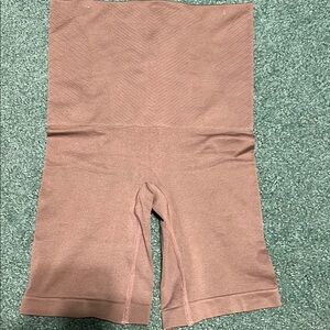 High-Waisted Brown Biker Shorts